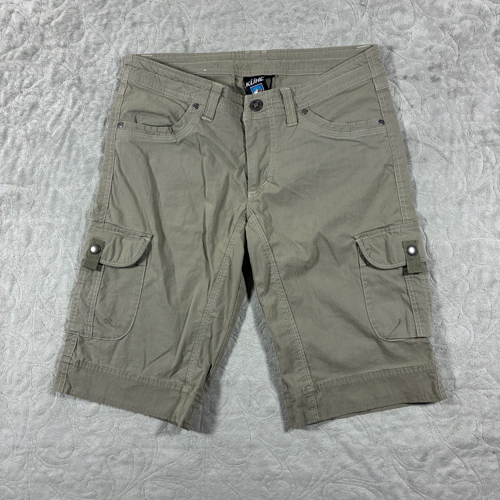 Kuhl Womens Hiking Cargo Long Shorts Size 6 Tan Granola Girl Outdoors